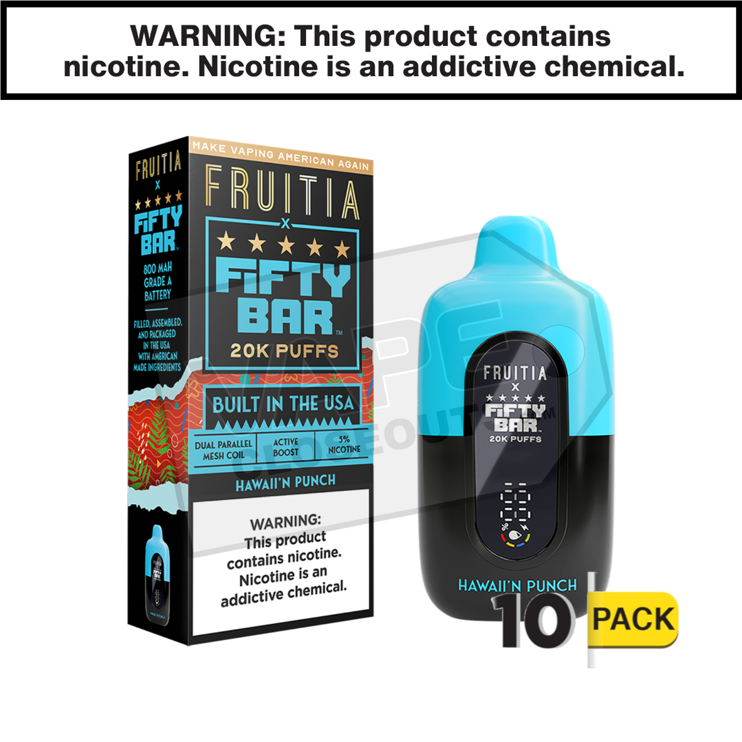 Hawaii'n Punch Fifty Bar Fruitia 20K Disposable Vape — image 2