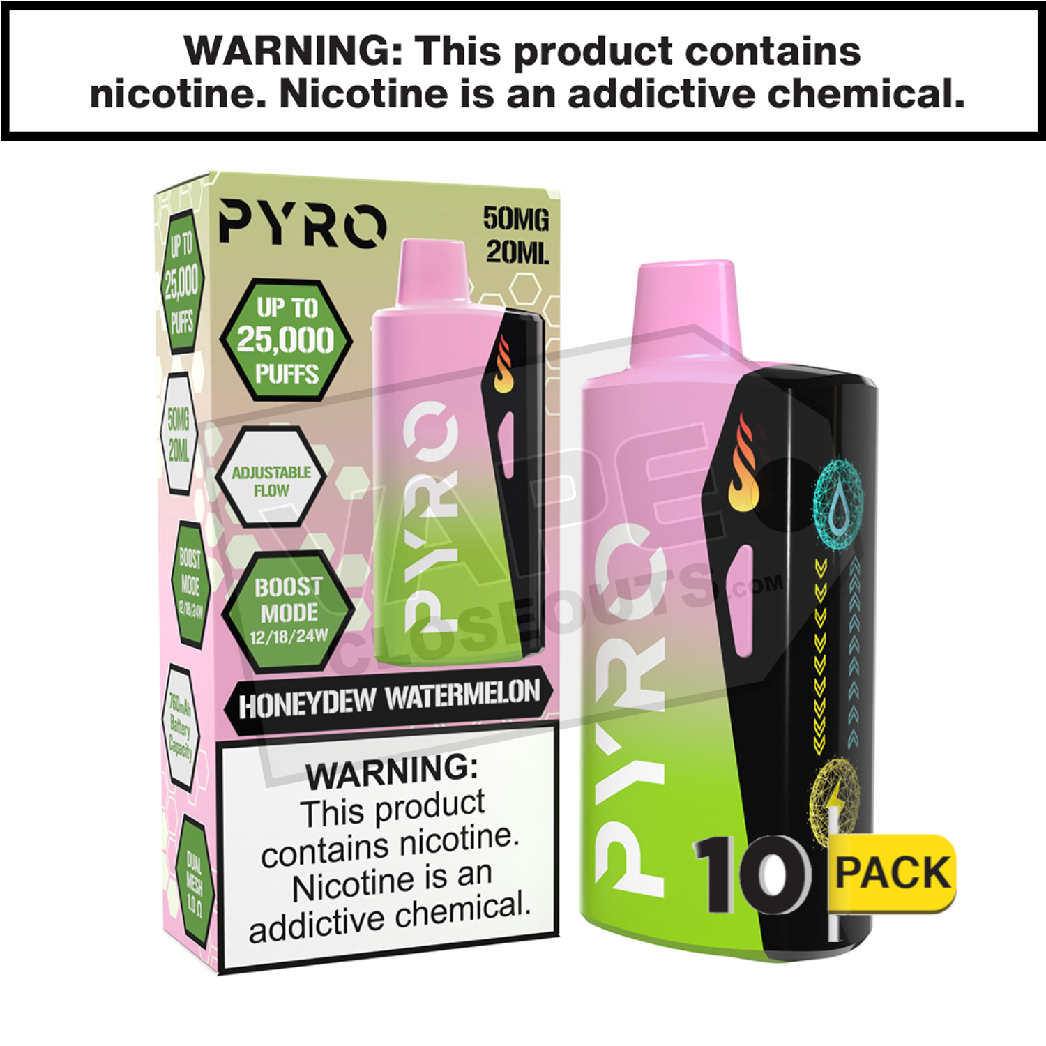 Honeydew Watermelon Pyro Boost 25K Disposable Vape — image 2