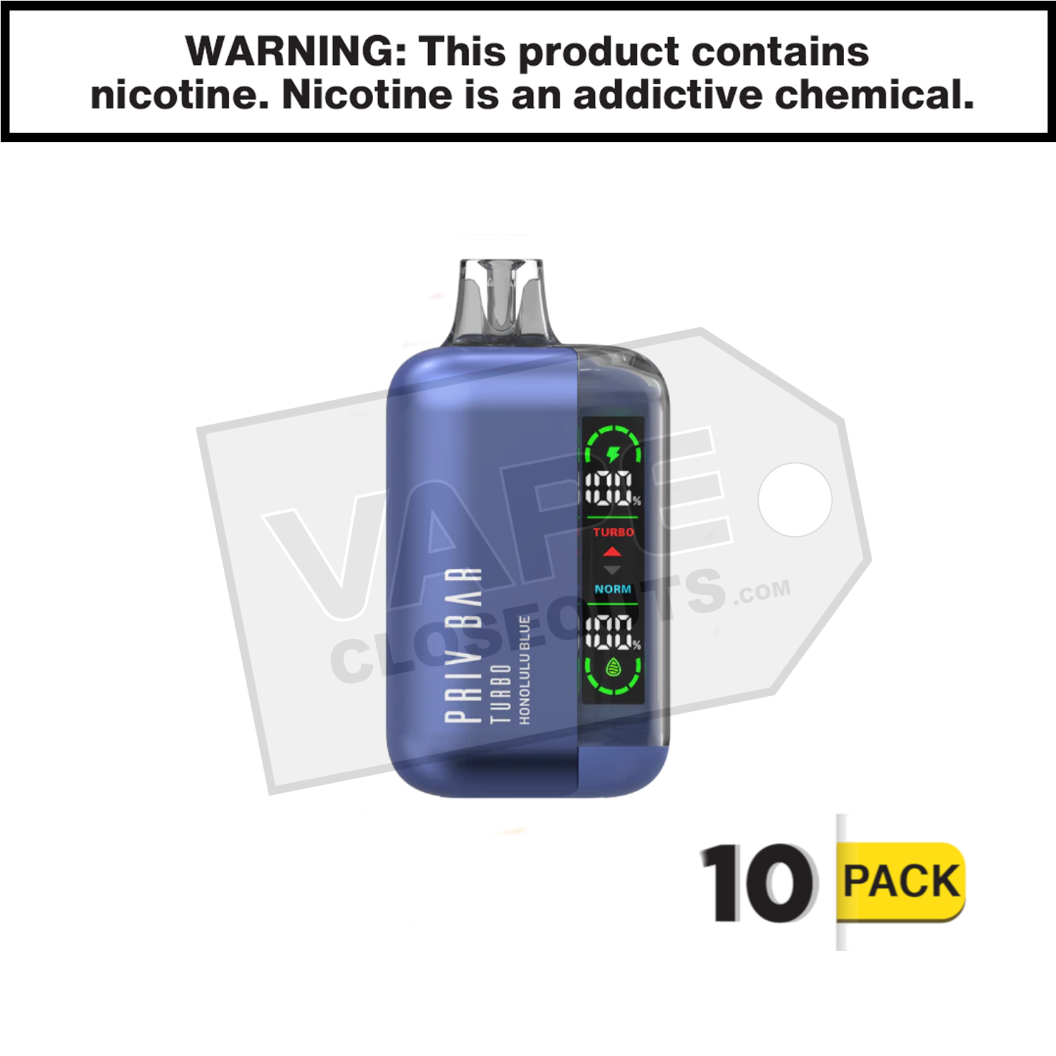 Honolulu Blue Priv Bar Turbo 15K Disposable Vape By SMOK — image 2