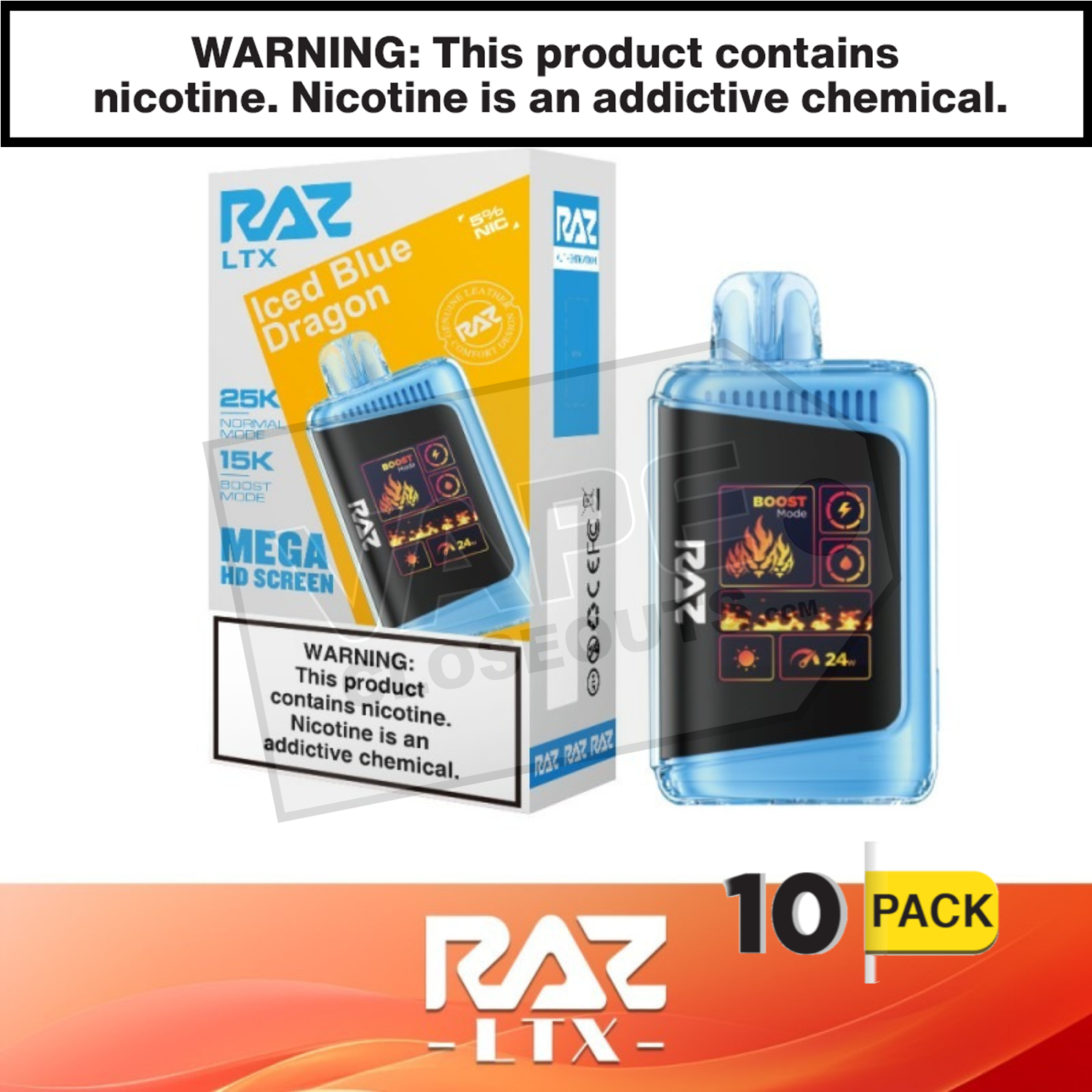 Iced Blue Dragon RAZ LTX 25K Disposable Vape — image 2