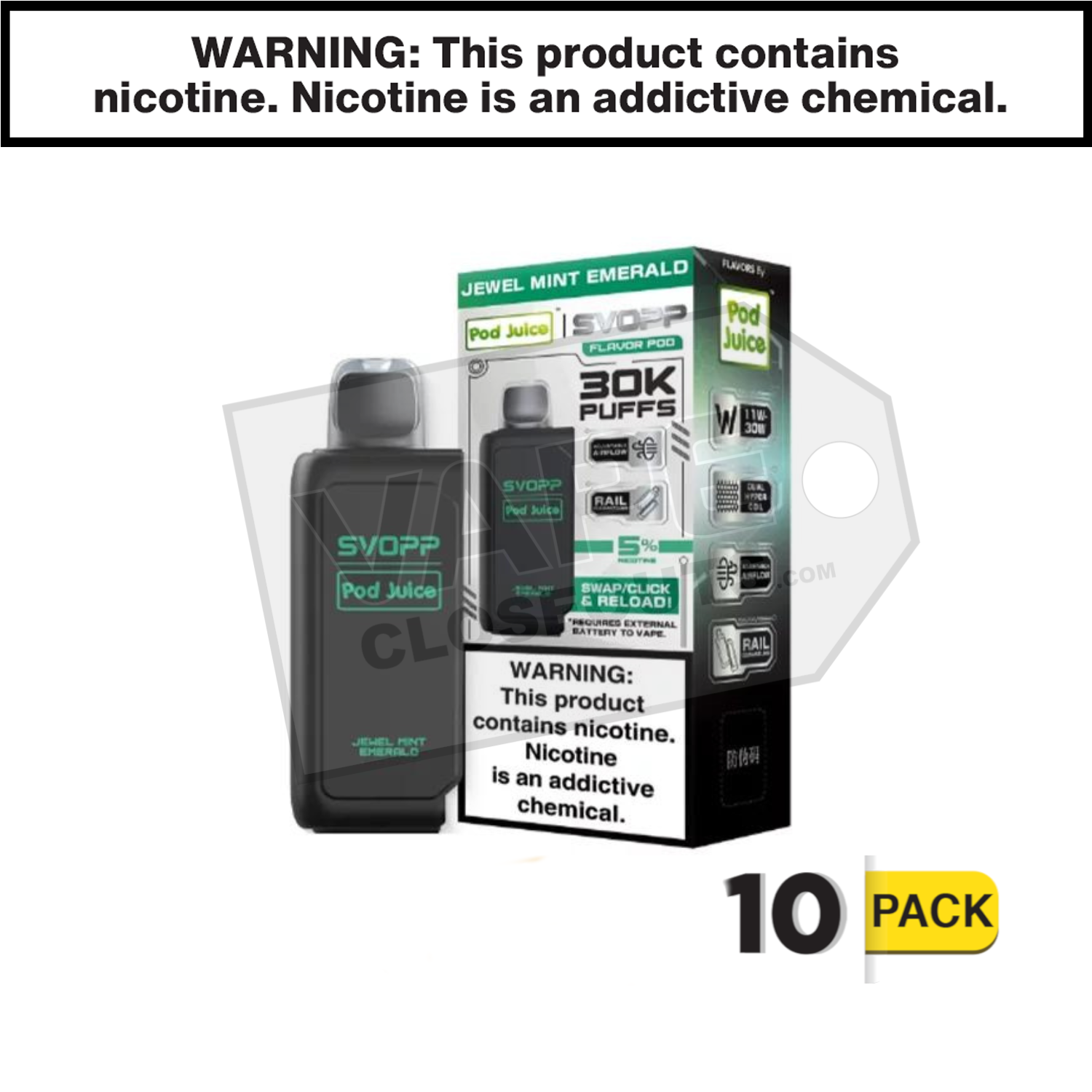 Jewel Mint Emerald Pod Juice X SVOPP 30K Disposable Vape Pod — image 2