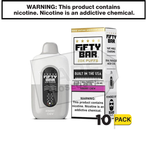 Kiberry Chew Fifty Bar V2 20K Disposable Vape — image 2