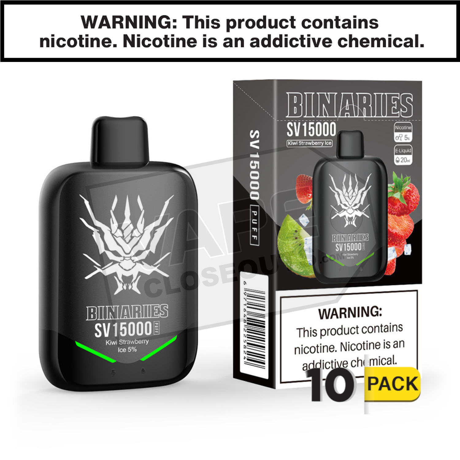 Kiwi Strawberry Ice HorizonTech Binaries Cabin SV Disposable 15000 — image 2