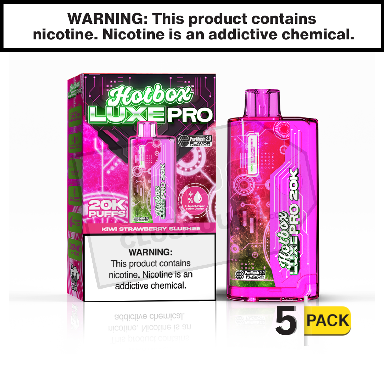 Kiwi Strawberry Slushee Hotbox Luxe Pro 20K Disposable Vape