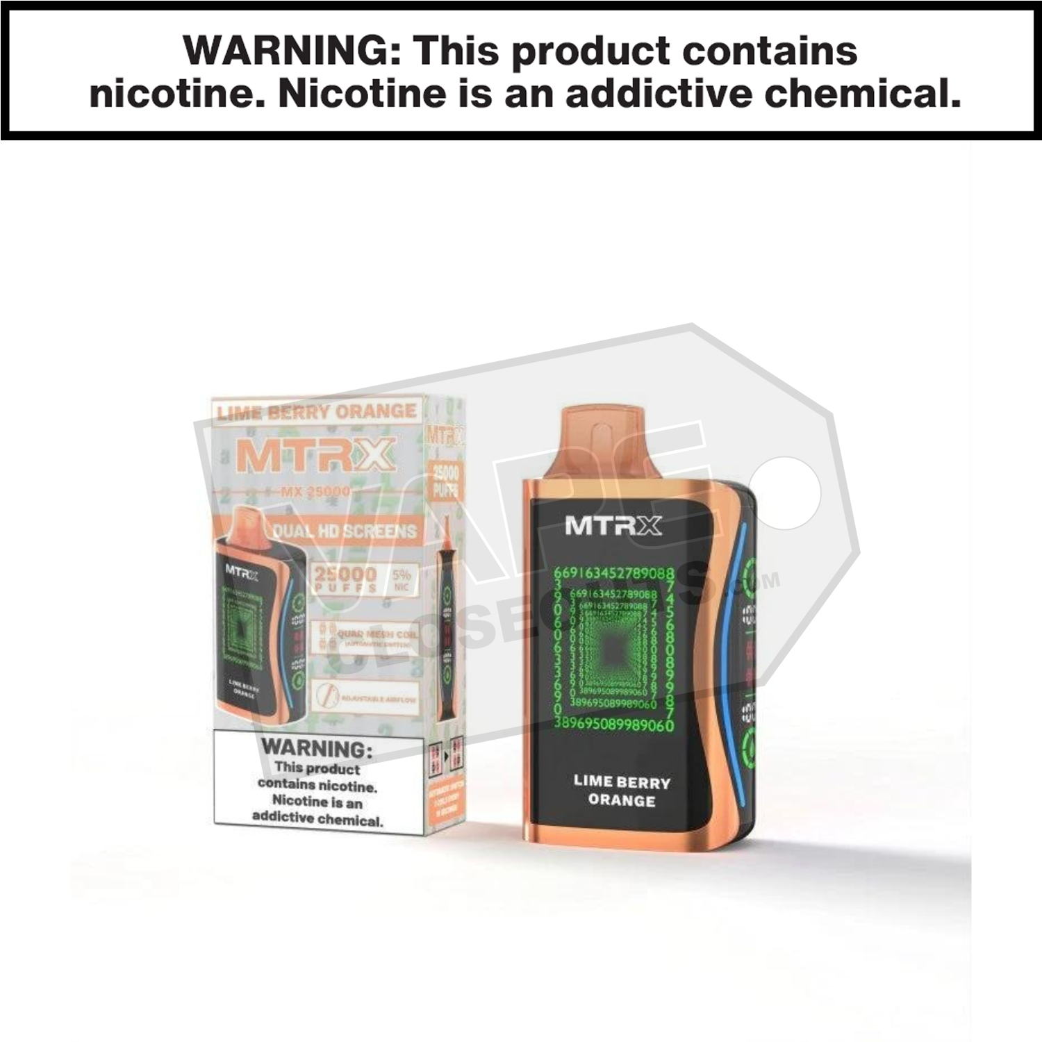 Lime Berry Orange MTRX MX 25000 Disposable Vape