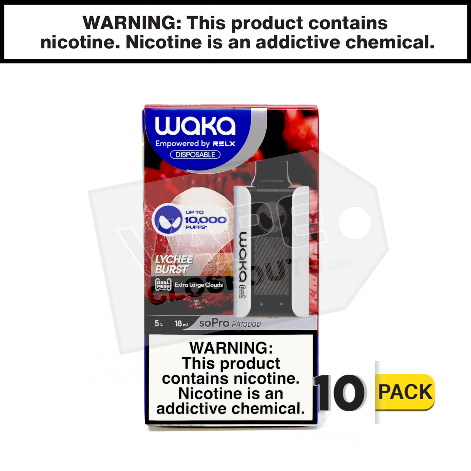 Lychee Burst WAKA soPro PA10000 Disposable Vape — image 2