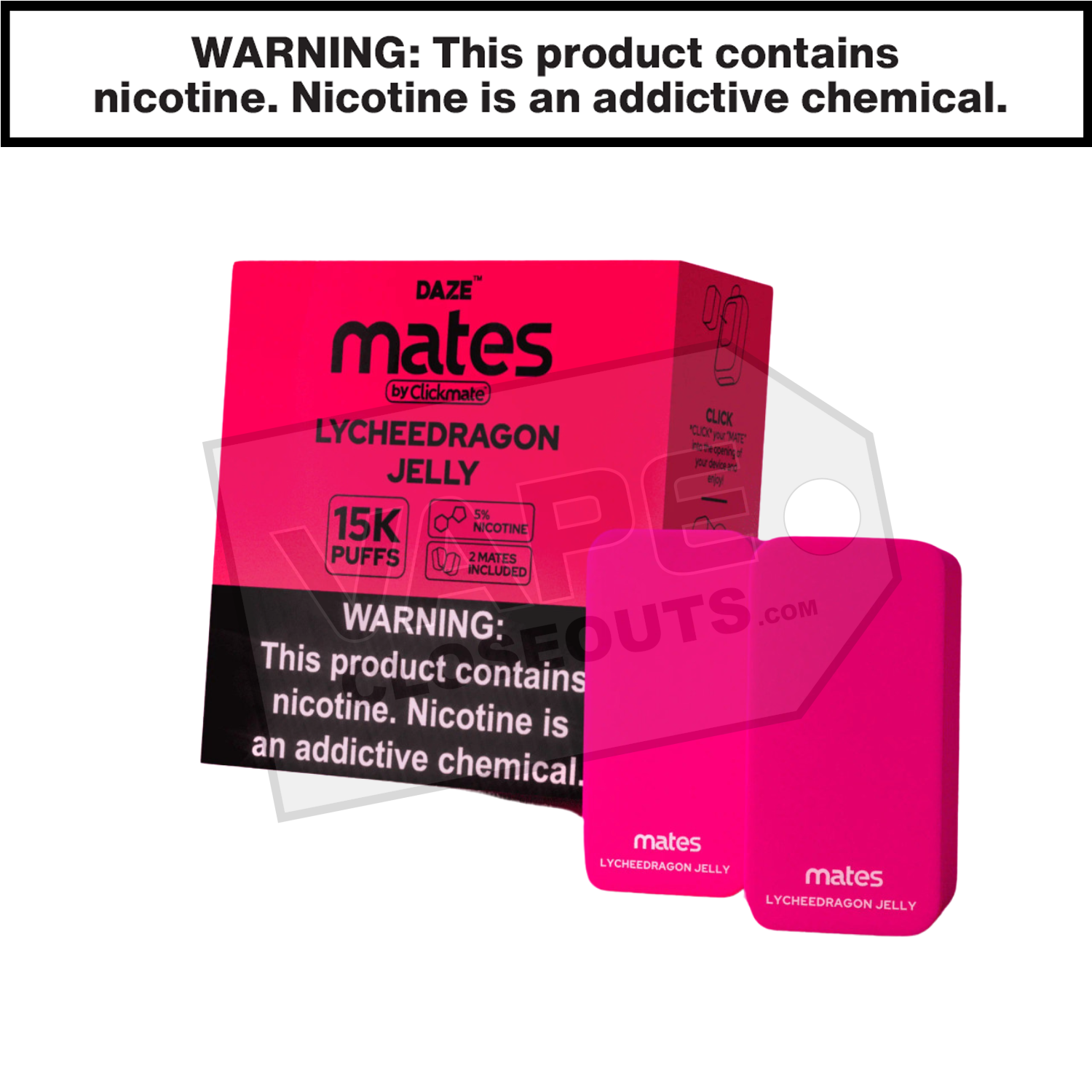 Mates Lychee Dragon Jelly Clickmate Pods 15K (2pk)