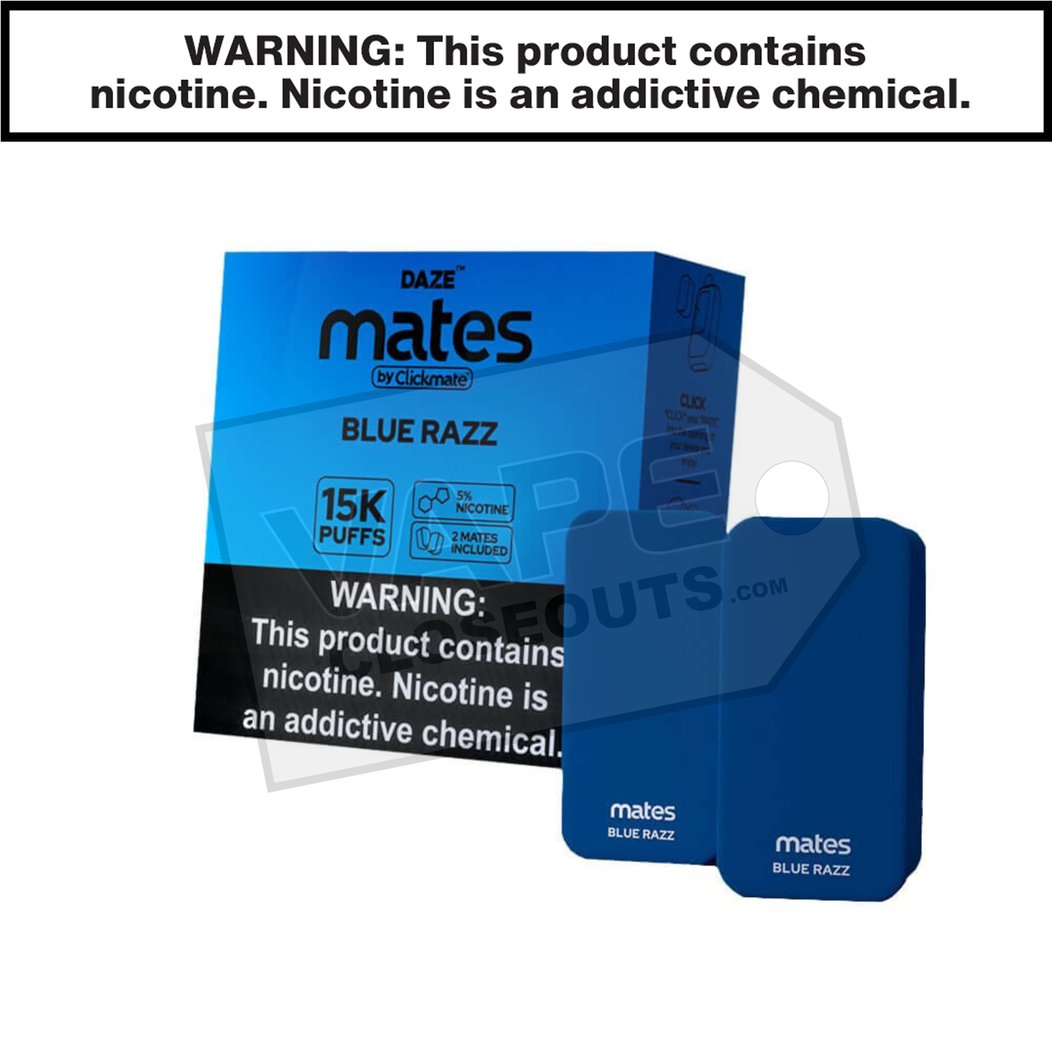 Mates Blue Razz Clickmate Pods 15K (2pk)