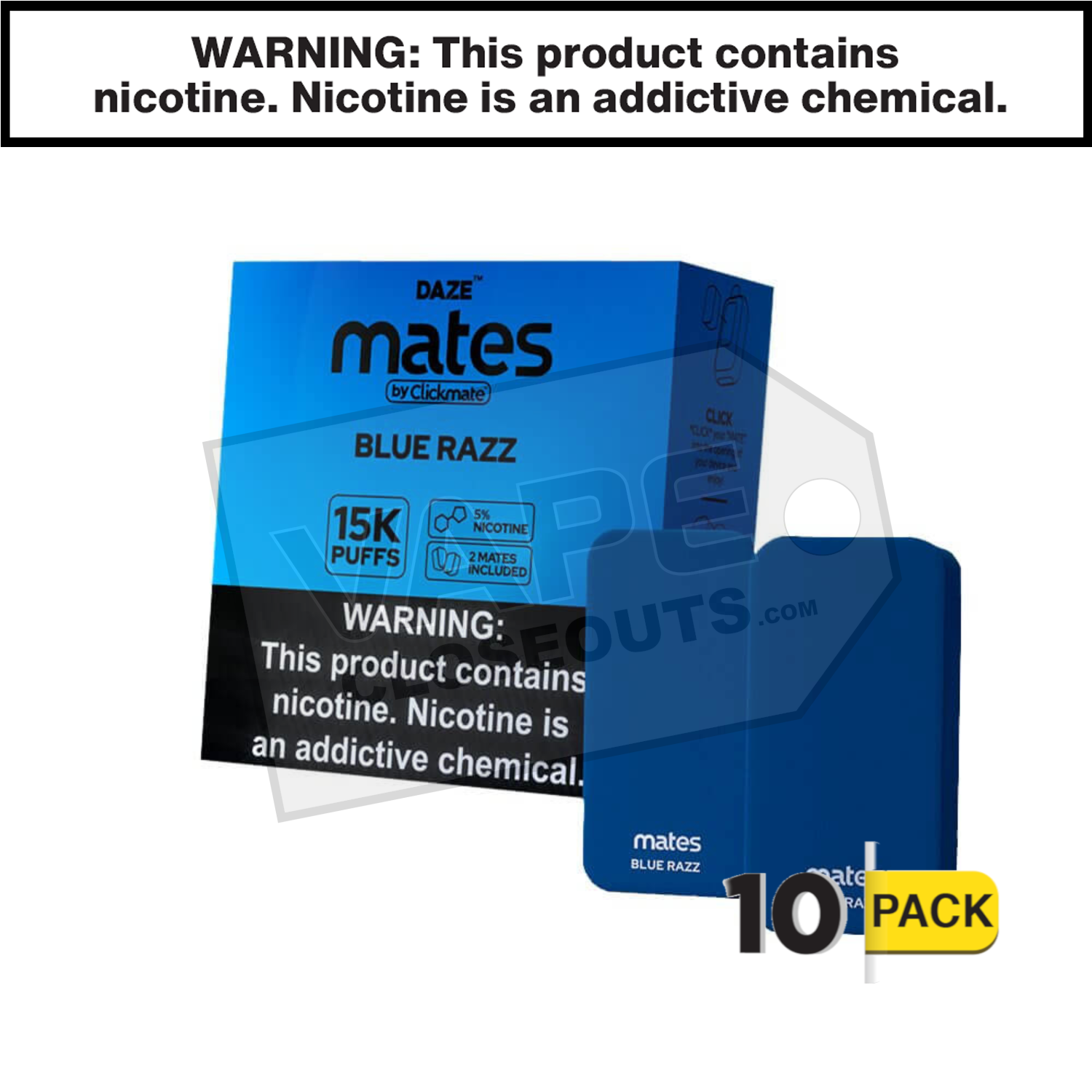 Mates Blue Razz Clickmate Pods 15K (2pk) — image 2