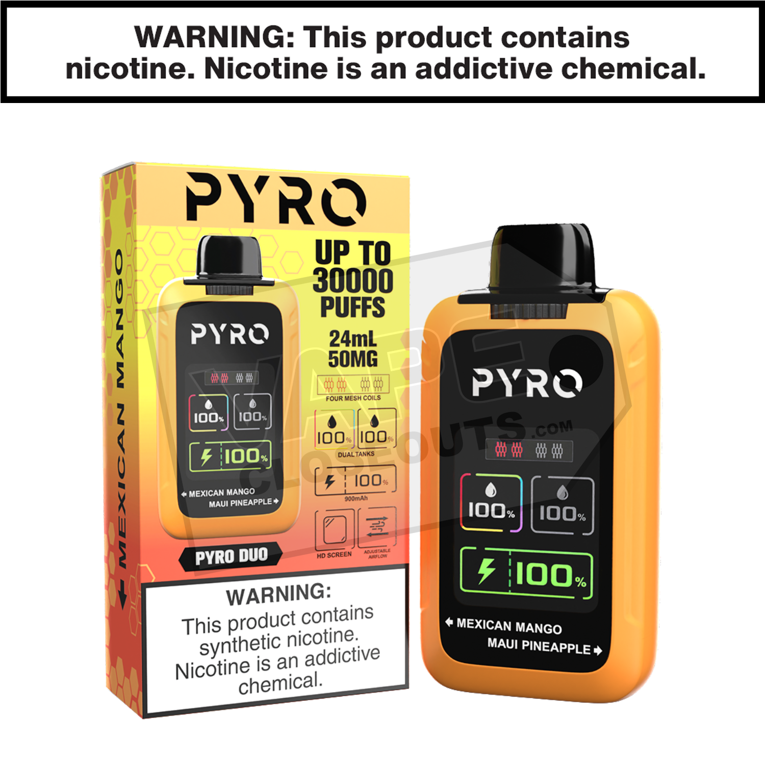 Mexican Mango + Maui Pineapple Pyro Duo 30K Disposable Vape