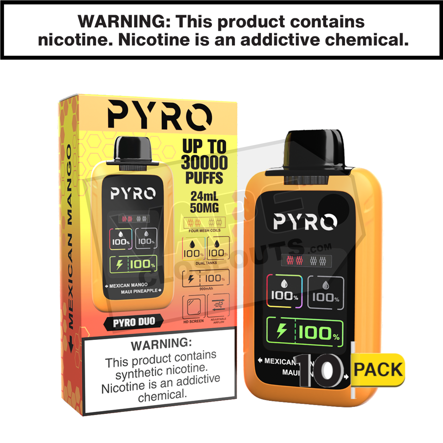 Mexican Mango + Maui Pineapple Pyro Duo 30K Disposable Vape — image 2