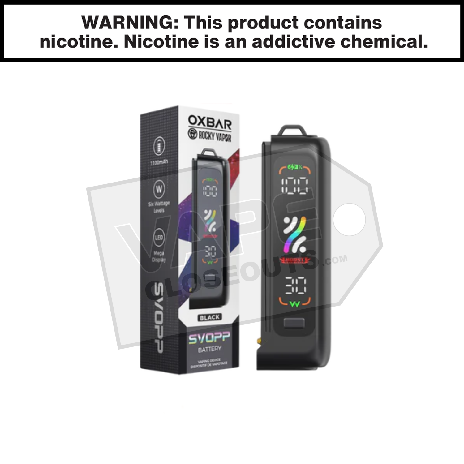 Midnight Black Pod Juice X Oxbar Compatible SVOPP Pod Battery