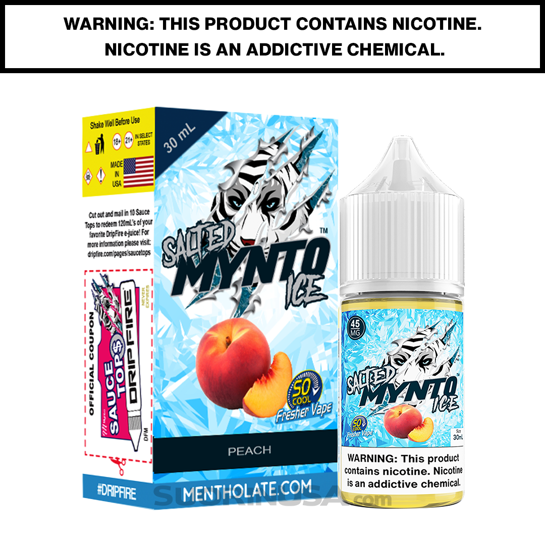 Mynto Ice Peach E-Juice by DripFire - 30mL - SALTED EDITION — image 2