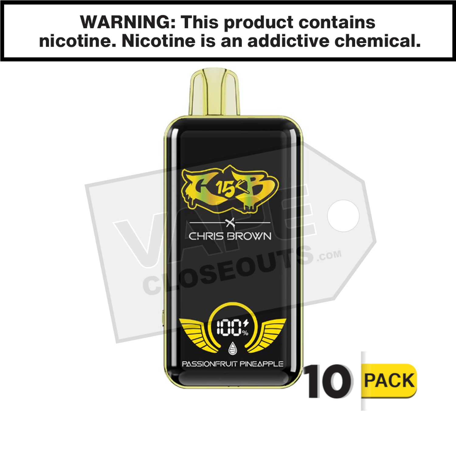 Passionfruit Pineapple Chris Brown CB15K Disposable Vape — image 2