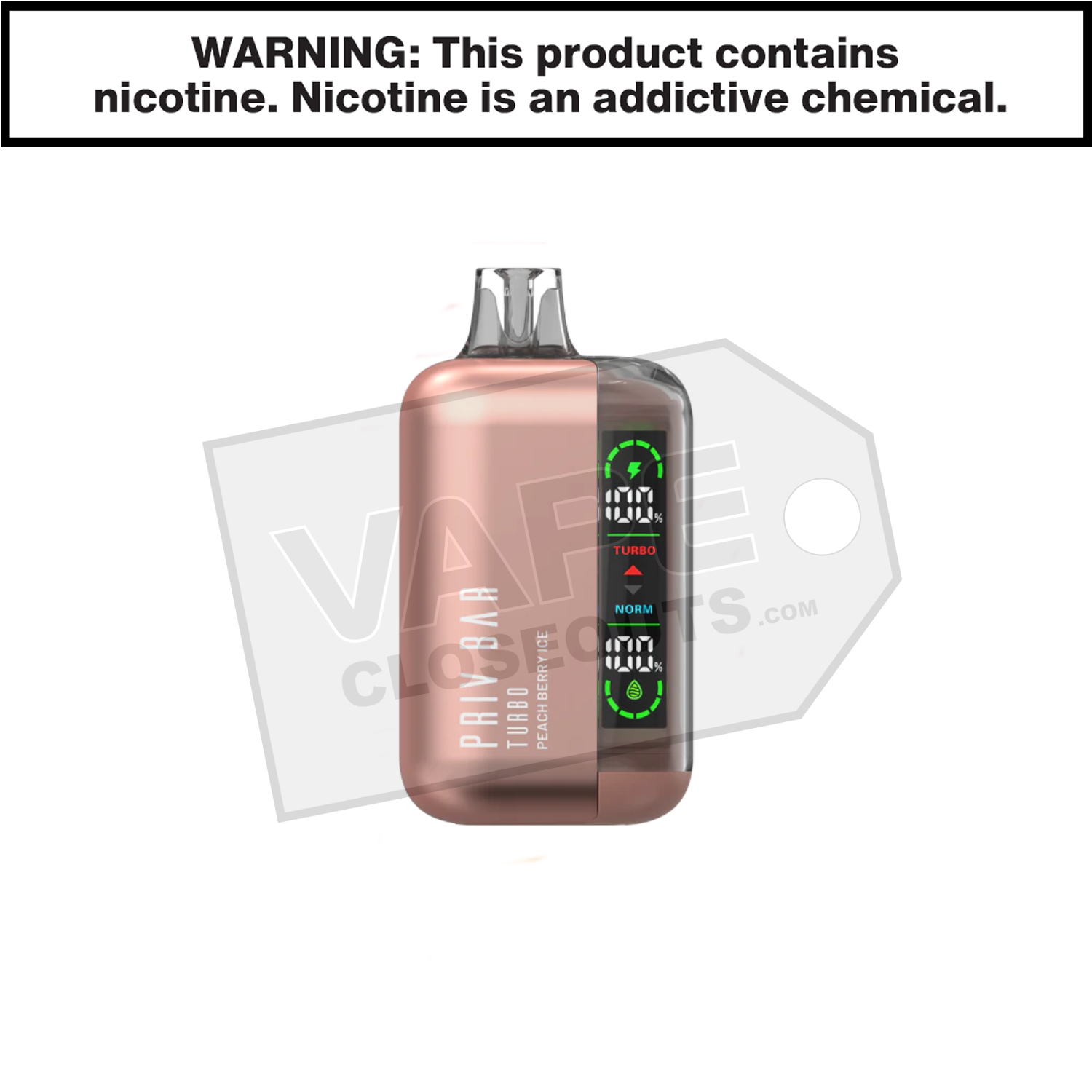 Peach Berry Ice Priv Bar Turbo 15K Disposable Vape By SMOK