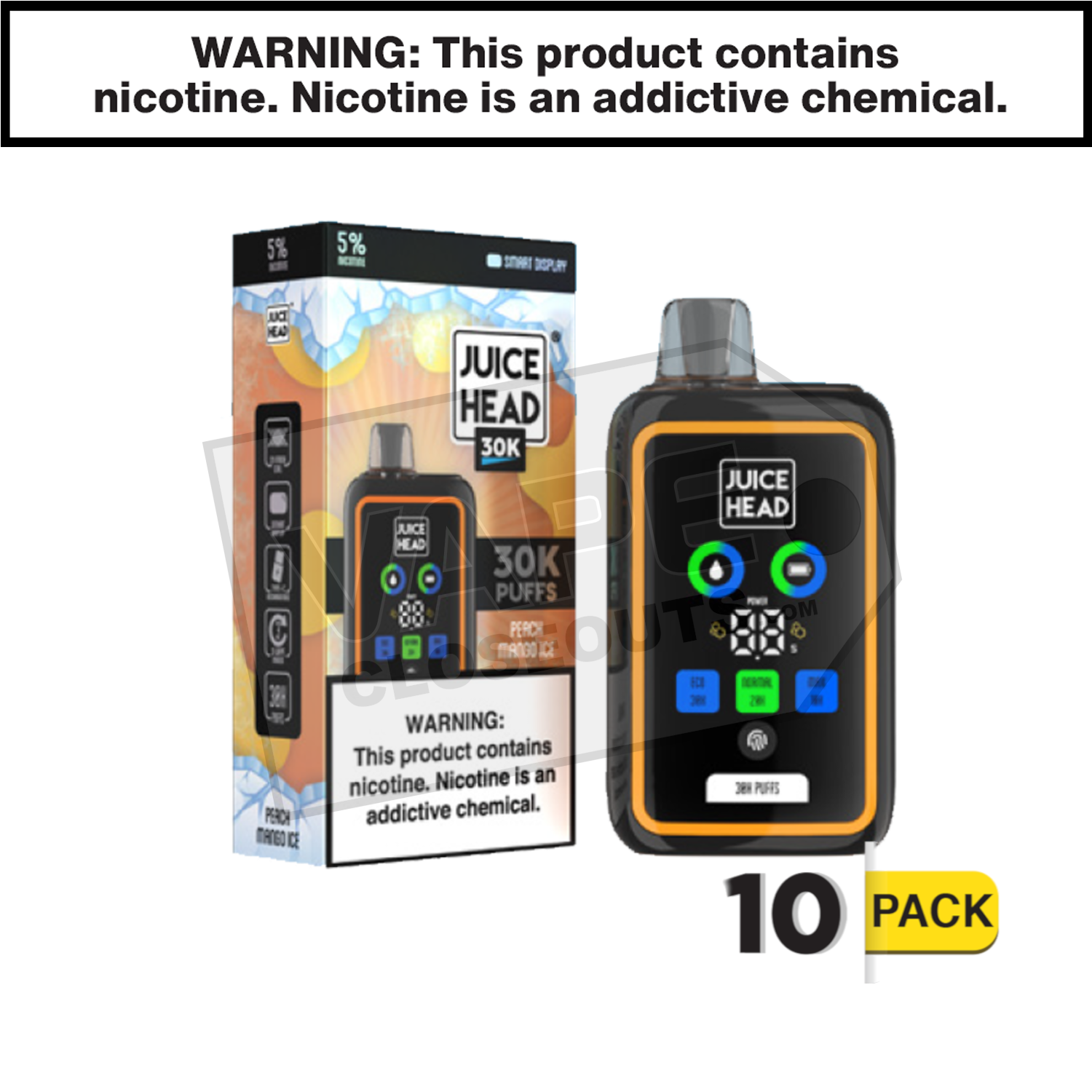Peach Mango Ice Juice Head 30k Disposable Vape — image 2