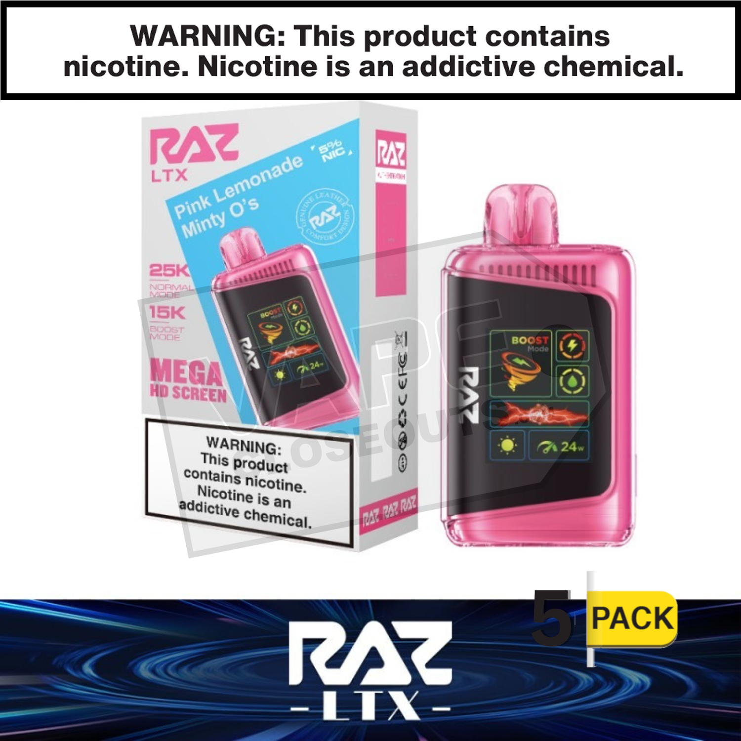 Pink Lemonade Minty O's RAZ LTX 25K Disposable Vape