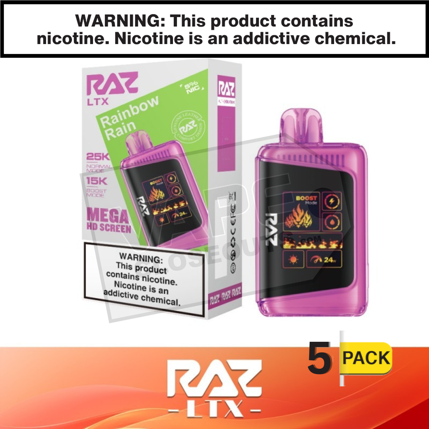 Rainbow Rain RAZ LTX 25K Disposable Vape