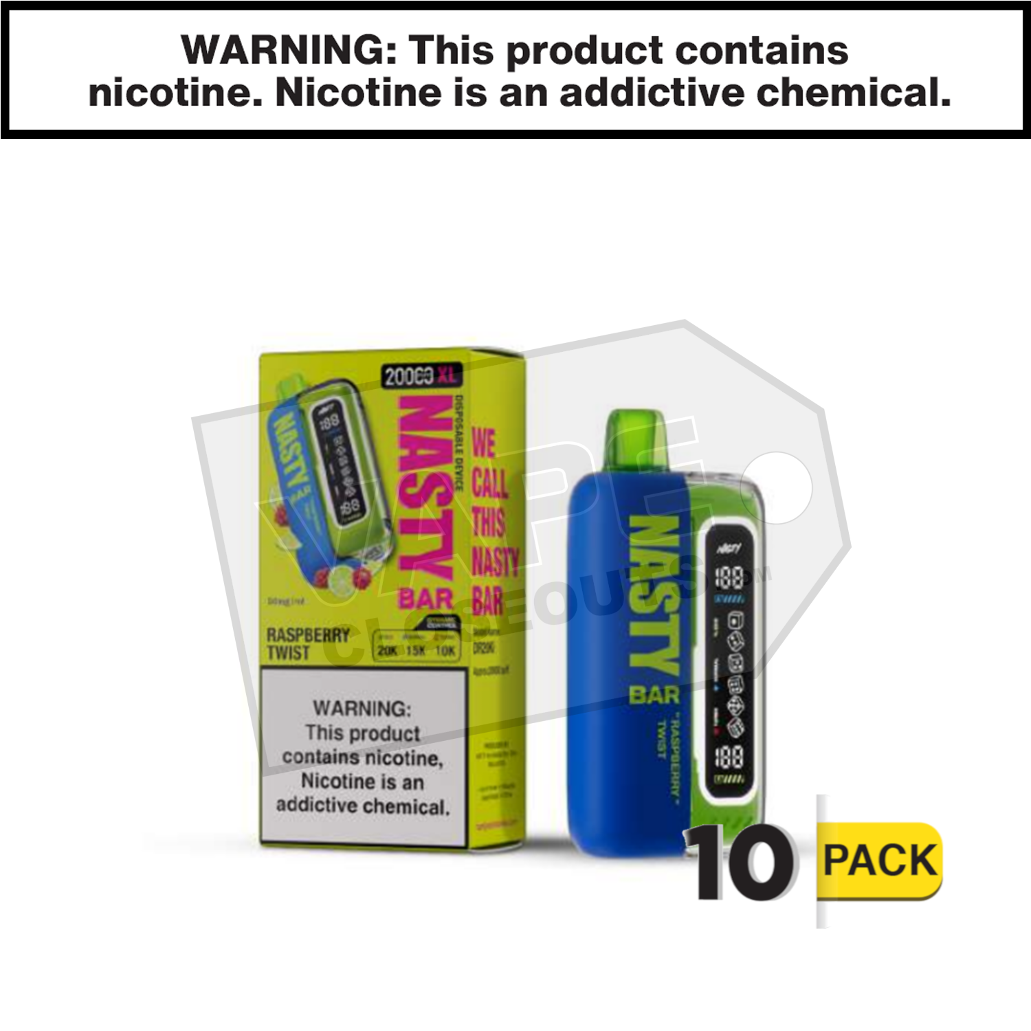 Raspberry Twist Nasty Bar XL 20K Disposable Vape — image 2