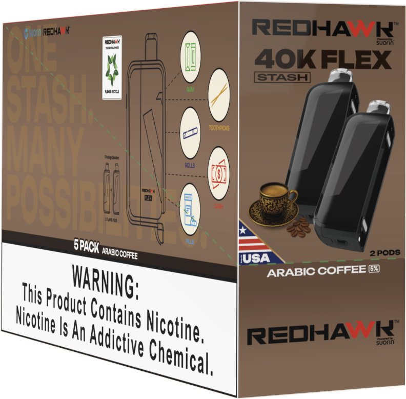 RedHawk 40K FLEX Stash ARABIC COFFEE 2 Pack Replacement Pods — image 3