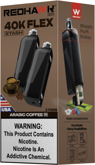 RedHawk 40K FLEX Stash ARABIC COFFEE 2 Pack Replacement Pods — image 4