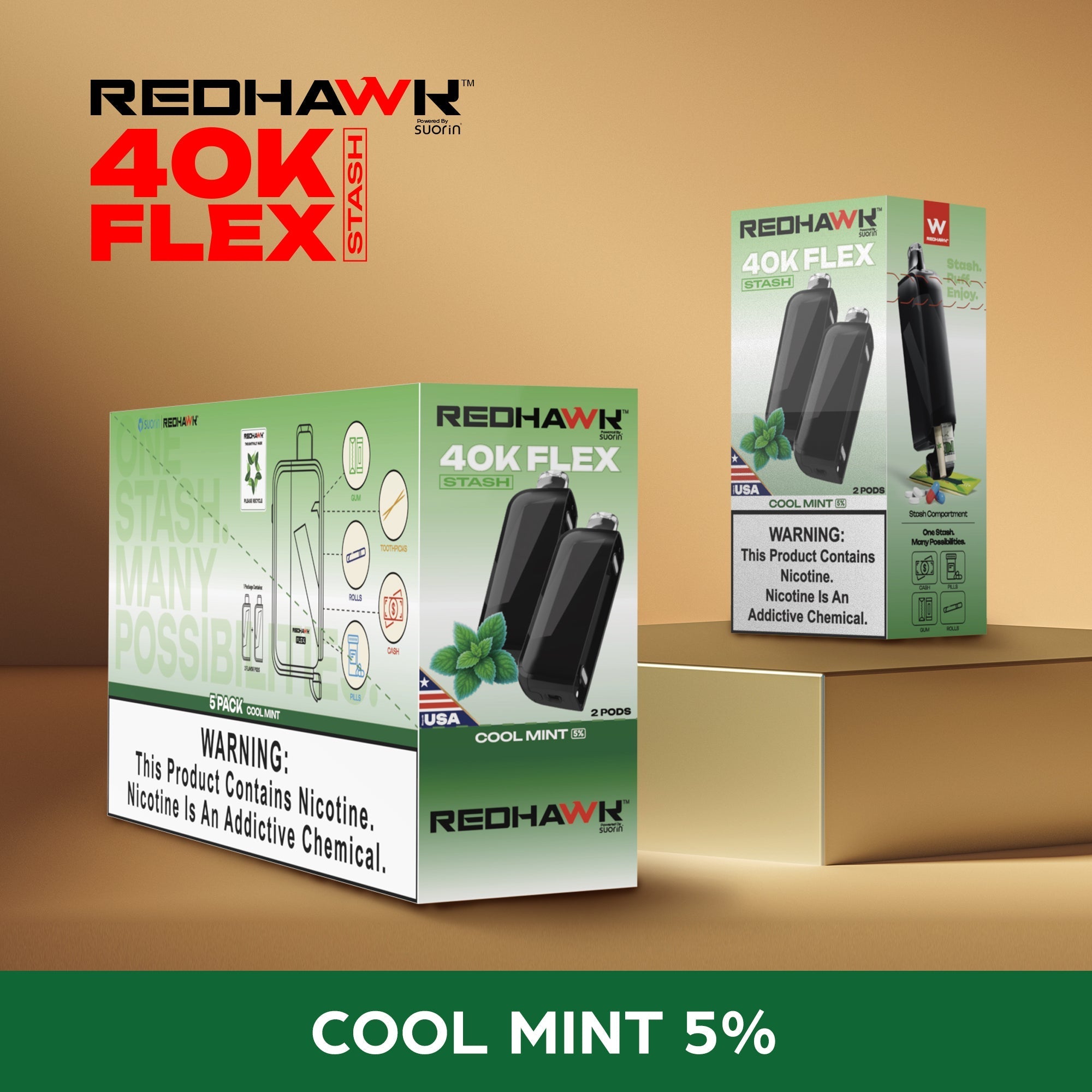 RedHawk 40K FLEX Stash COOL MINT 2 Pack Replacement Pods — image 2