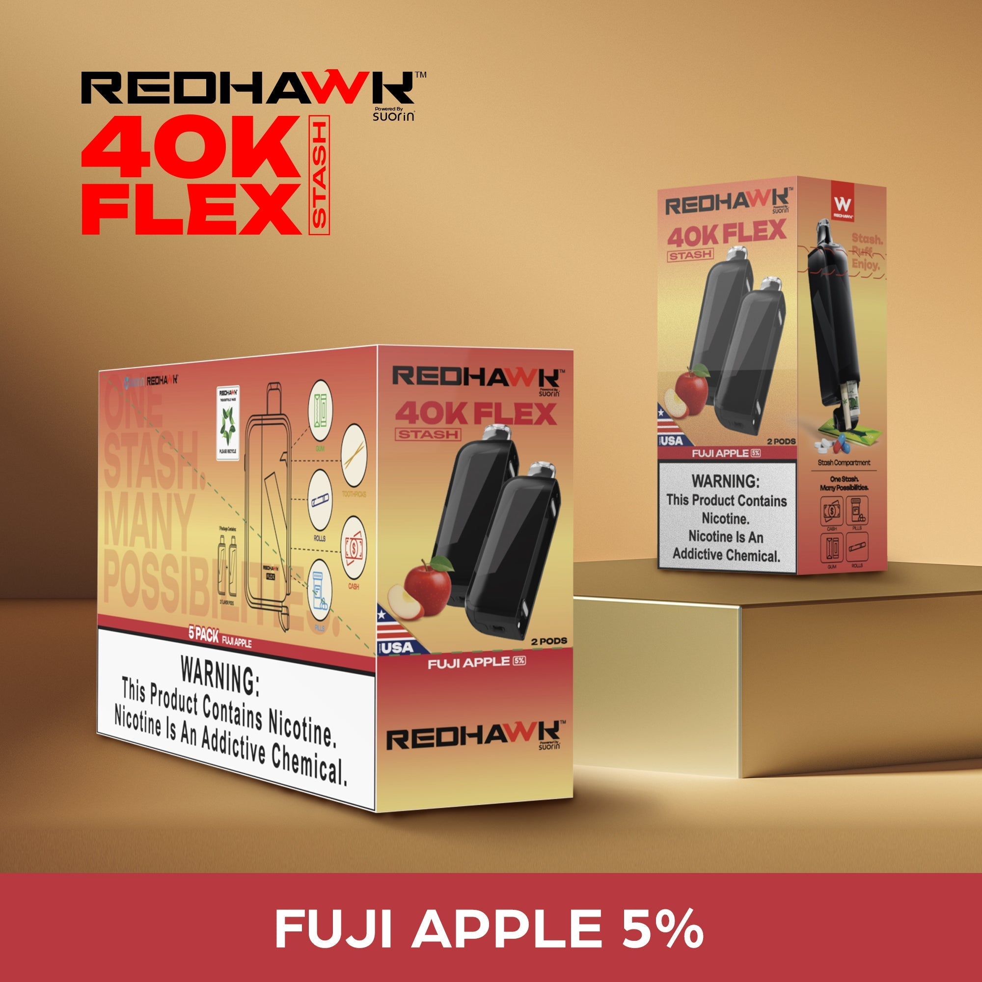 RedHawk 40K FLEX Stash FUJI APPLE 2 Pack Replacement Pods — image 2