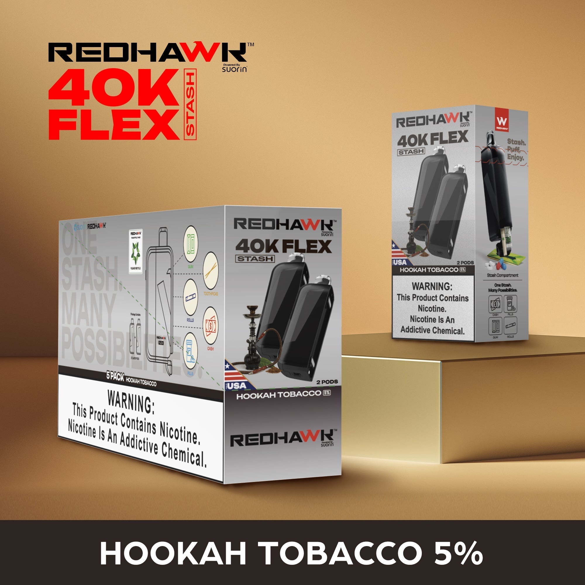 RedHawk 40K FLEX Stash HOOKAH TOBACCO 2 Pack Replacement Pods — image 2