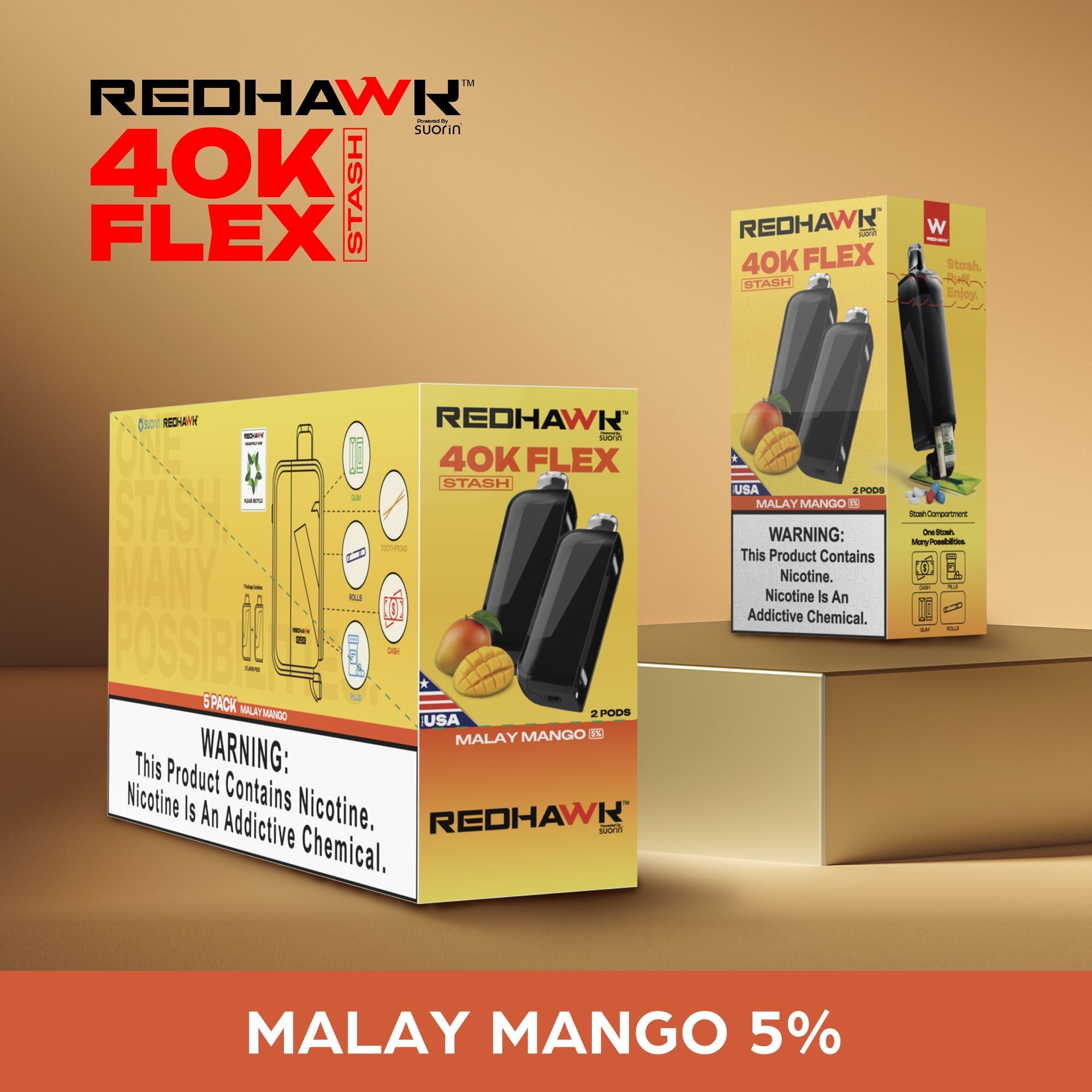 RedHawk 40K FLEX Stash MALAY MANGO 2 Pack Replacement Pods — image 2