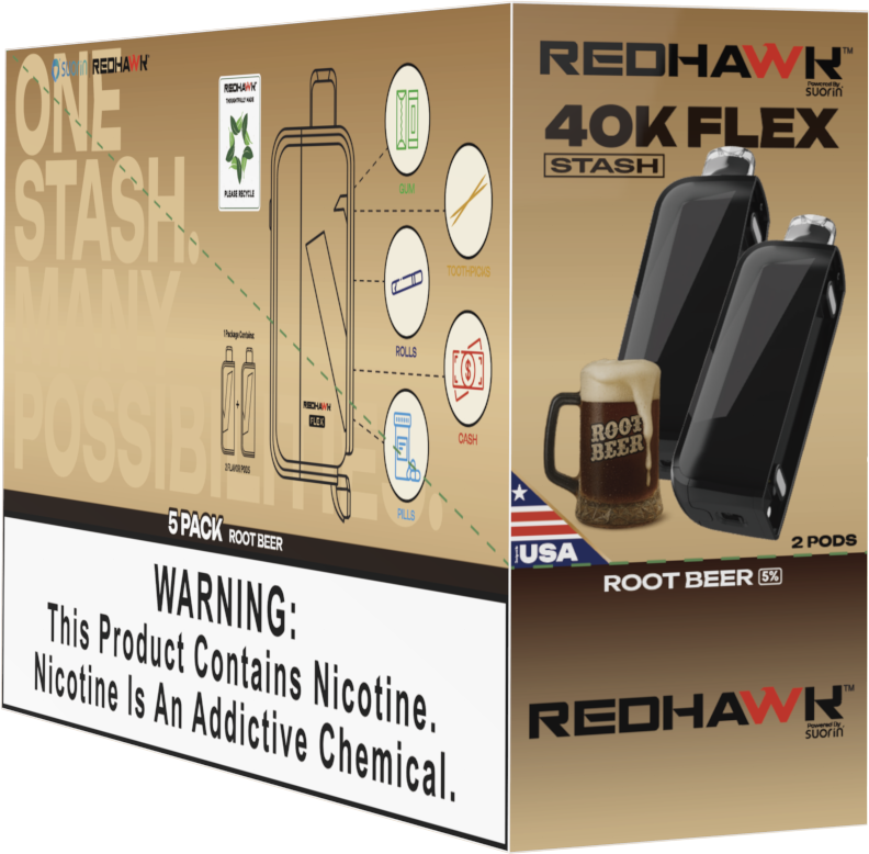 RedHawk 40K FLEX Stash ROOT BEER 2 Pack Replacement Pods — image 3