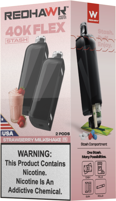 RedHawk 40K FLEX Stash STRAWBERRY MILKSHAKE 2 Pack Replacement Pods — image 4