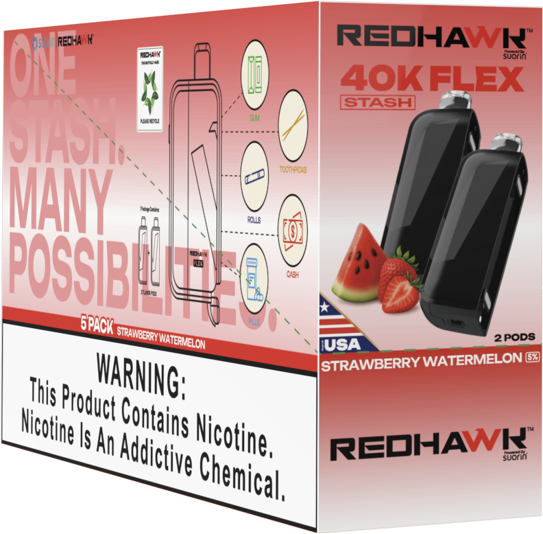 RedHawk 40K FLEX Stash STRAWBERRY WATERMELON 2 Pack Replacement Pods — image 3