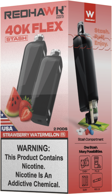 RedHawk 40K FLEX Stash STRAWBERRY WATERMELON 2 Pack Replacement Pods — image 4