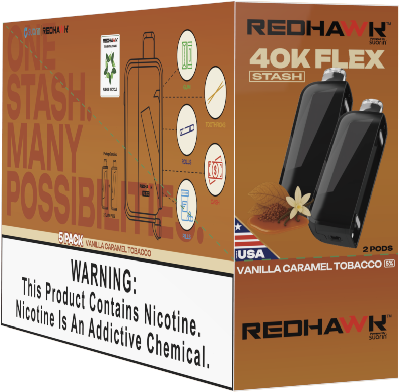 RedHawk 40K FLEX Stash VANILLA CARAMEL TOBACCO 2 Pack Replacement Pods — image 3