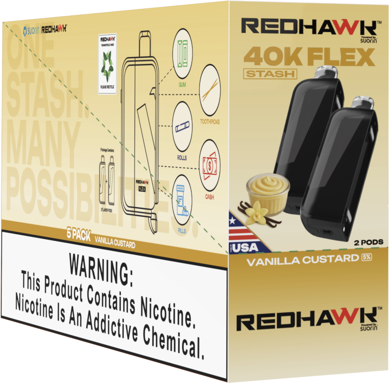 RedHawk 40K FLEX Stash VANILLA CUSTARD 2 Pack Replacement Pods — image 3