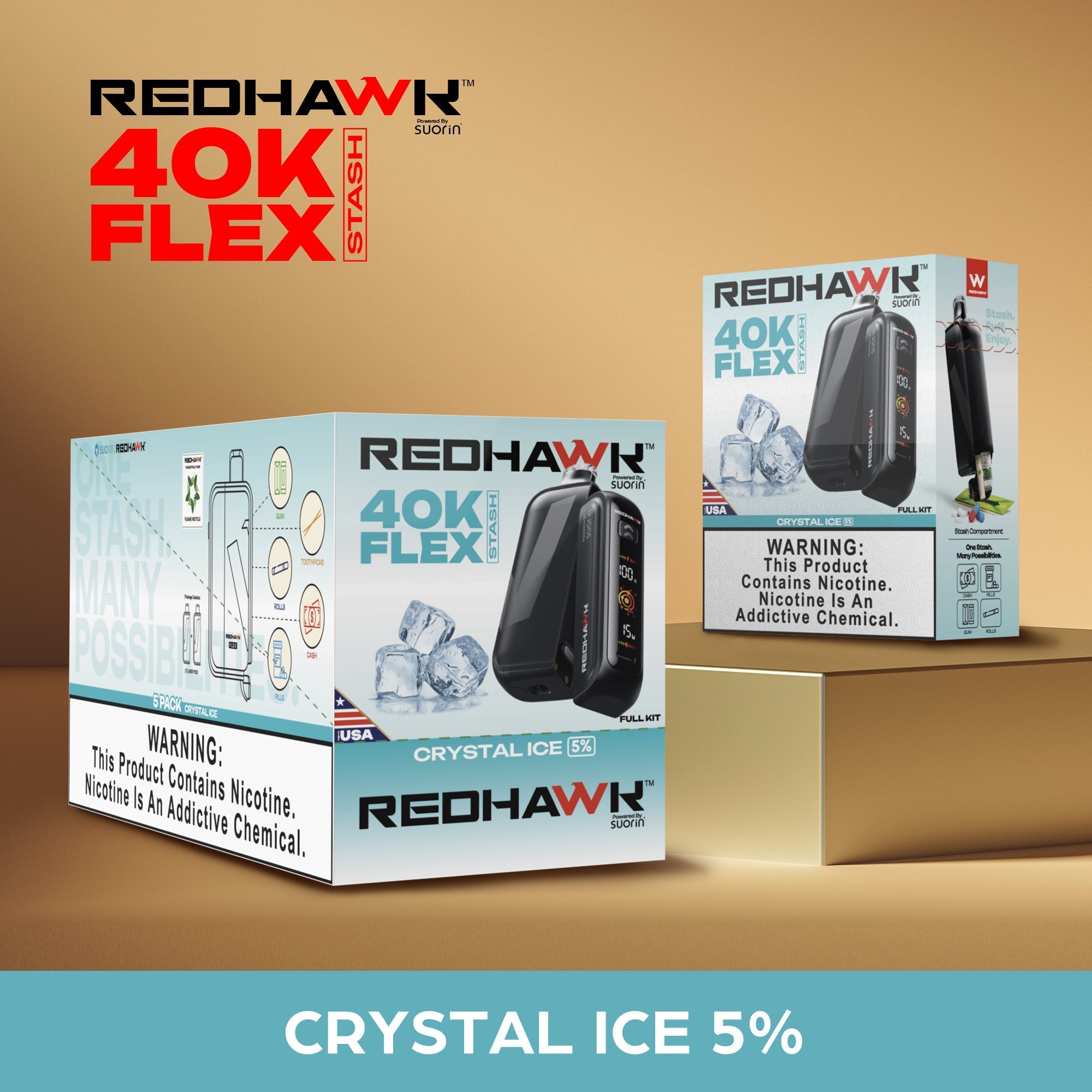 RedHawk 40K Puff FLEX Stash Disposable Vape - Crystal Ice — image 4