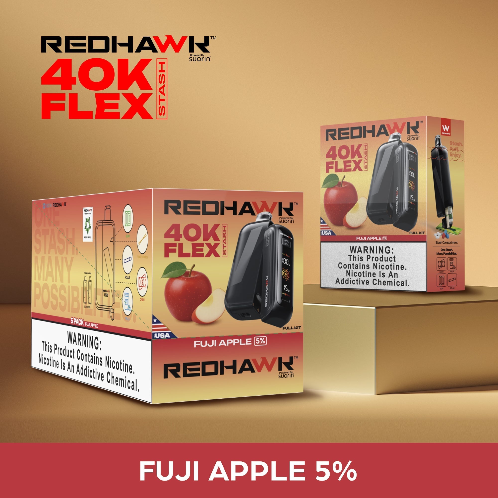 RedHawk 40K Puff FLEX Stash Disposable Vape - Fuji Apple — image 4