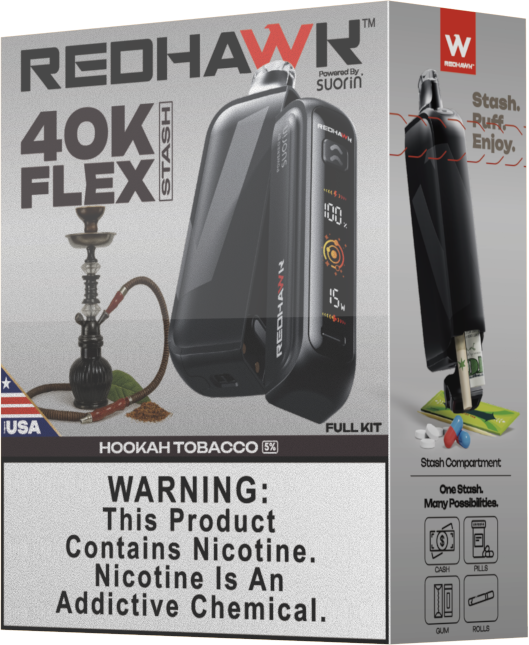 RedHawk 40K Puff FLEX Stash Disposable Vape - Hookah Tobacco — image 3
