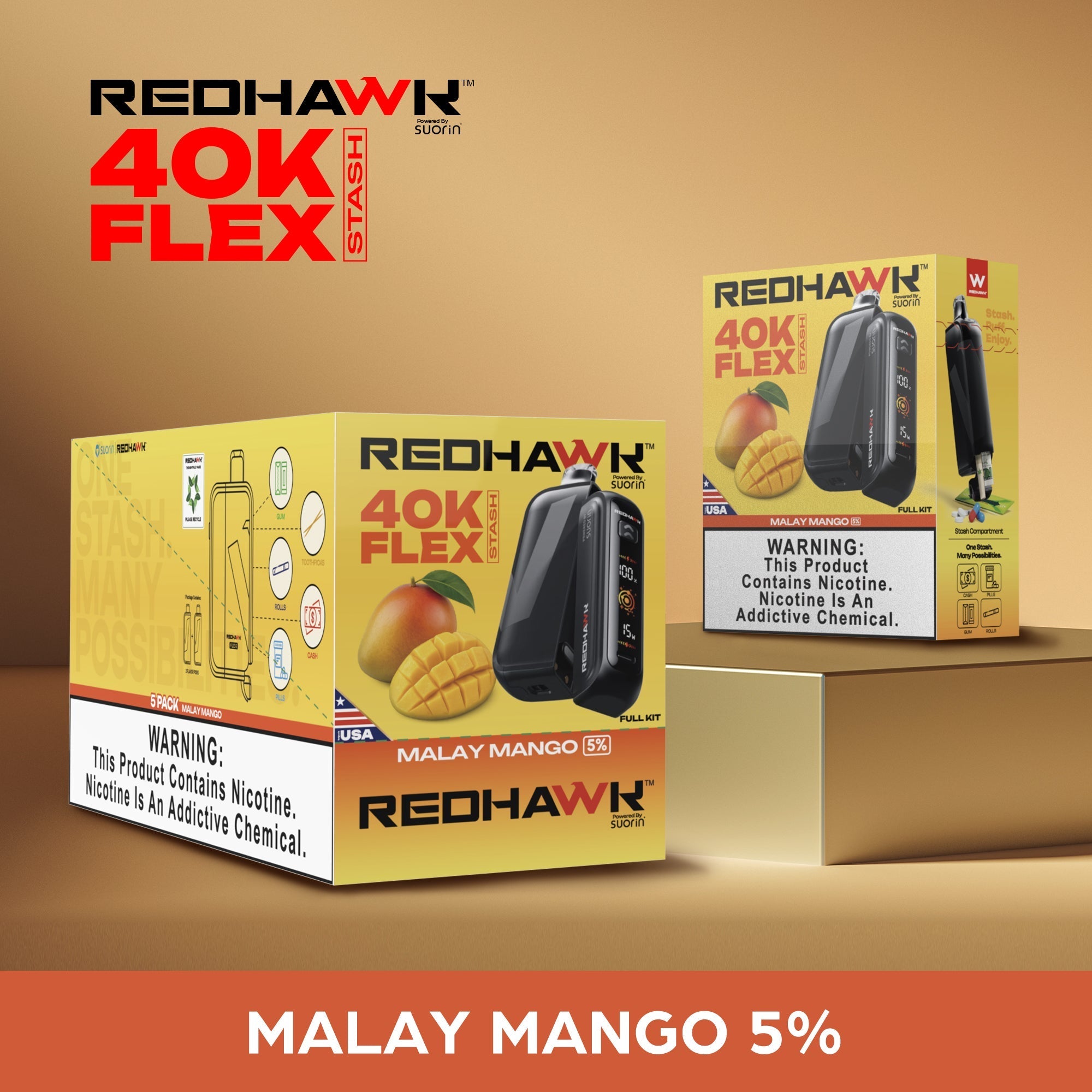 RedHawk 40K Puff FLEX Stash Disposable Vape - Malay Mango — image 4