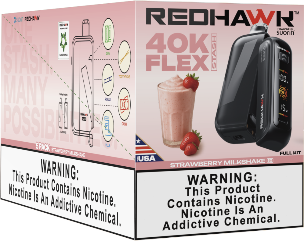 RedHawk 40K Puff FLEX Stash Disposable Vape - Strawberry Milkshake — image 2