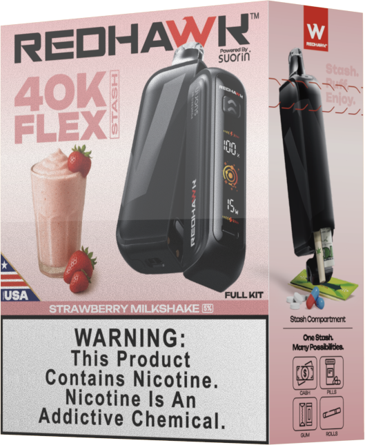 RedHawk 40K Puff FLEX Stash Disposable Vape - Strawberry Milkshake — image 3