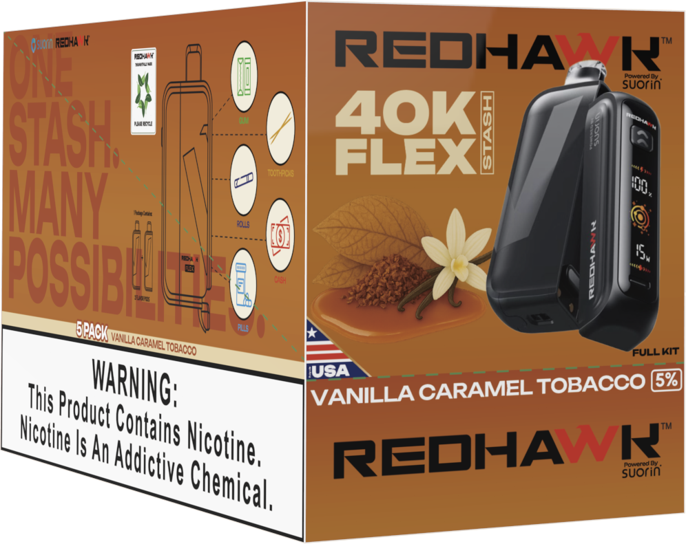 RedHawk 40K Puff FLEX Stash Disposable Vape - Vanilla Caramel Tobacco — image 2