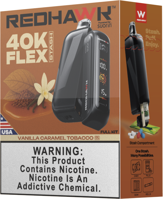 RedHawk 40K Puff FLEX Stash Disposable Vape - Vanilla Caramel Tobacco — image 3