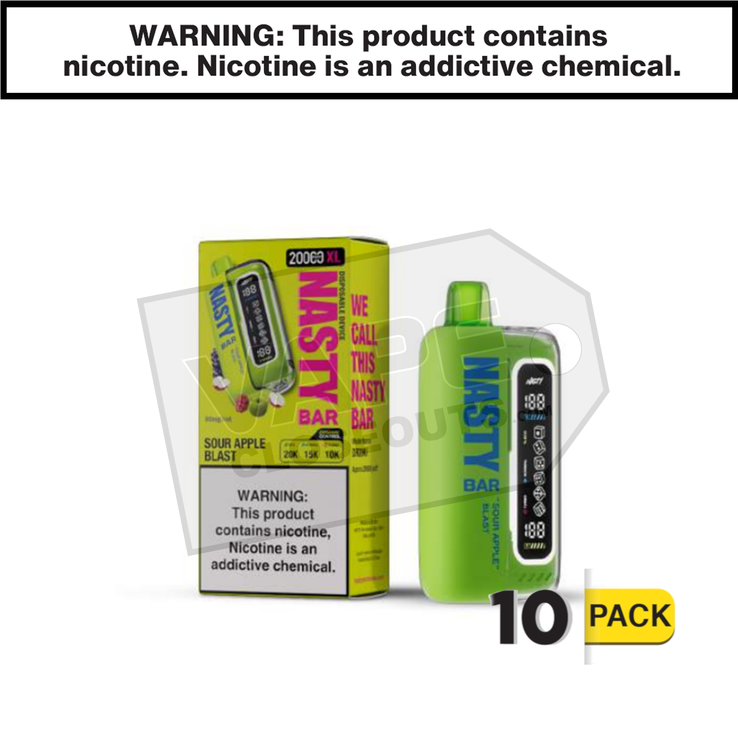 Sour Apple Blast Nasty Bar XL 20K Disposable Vape — image 2