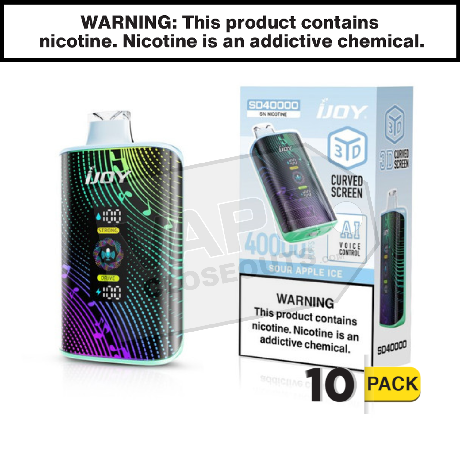 Sour Apple Ice iJoy Bar SD40000 Disposable Vape — image 2