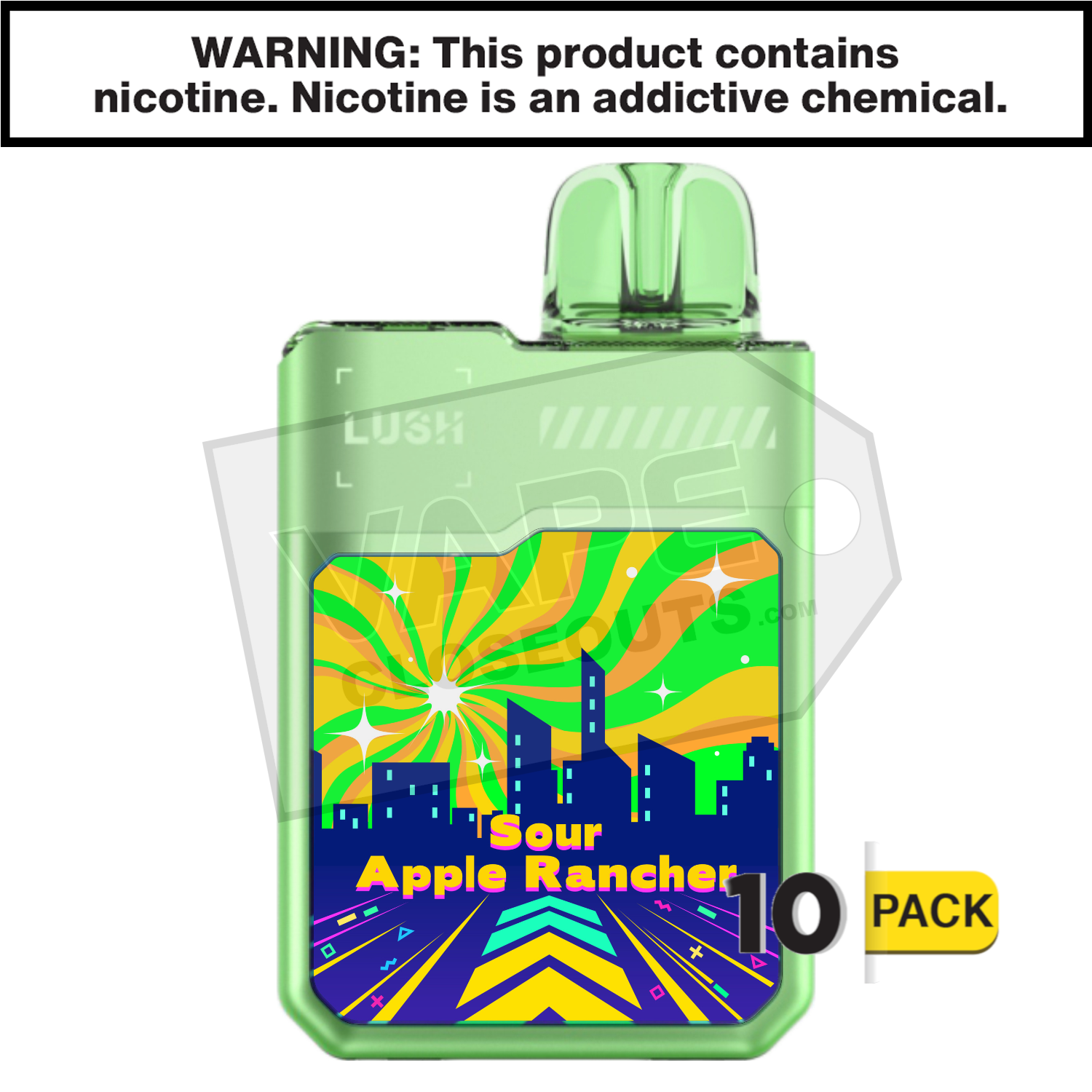 Sour Apple Rancher Geek Bar Digiflavor Lush 20K Disposable Vape — image 2