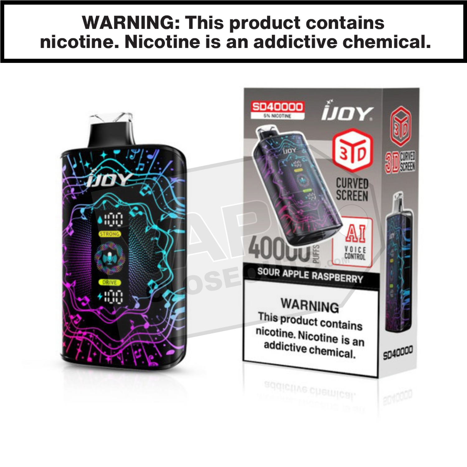 Sour Apple Raspberry iJoy Bar SD40000 Disposable Vape