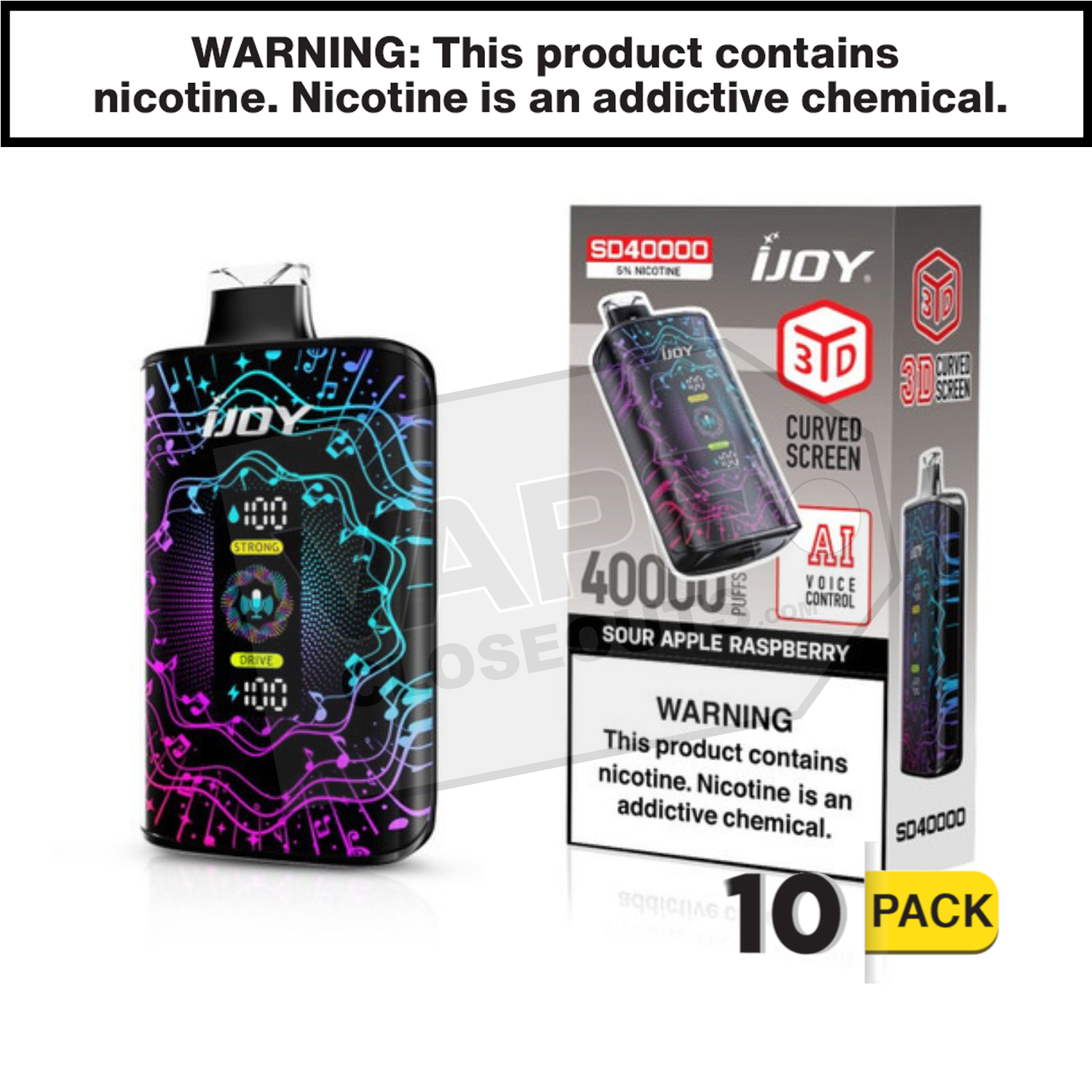 Sour Apple Raspberry iJoy Bar SD40000 Disposable Vape — image 2