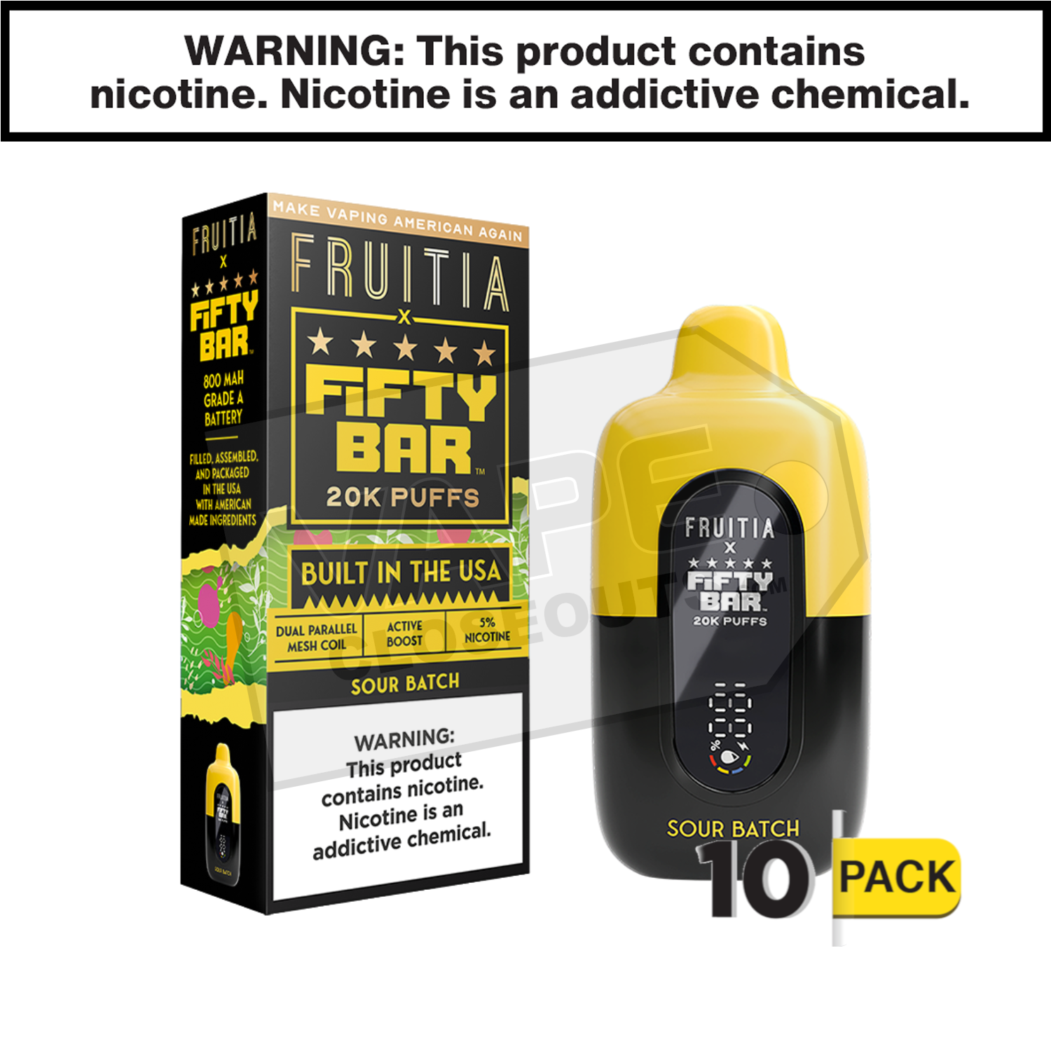 Sour Batch Fifty Bar Fruitia 20K Disposable Vape — image 2