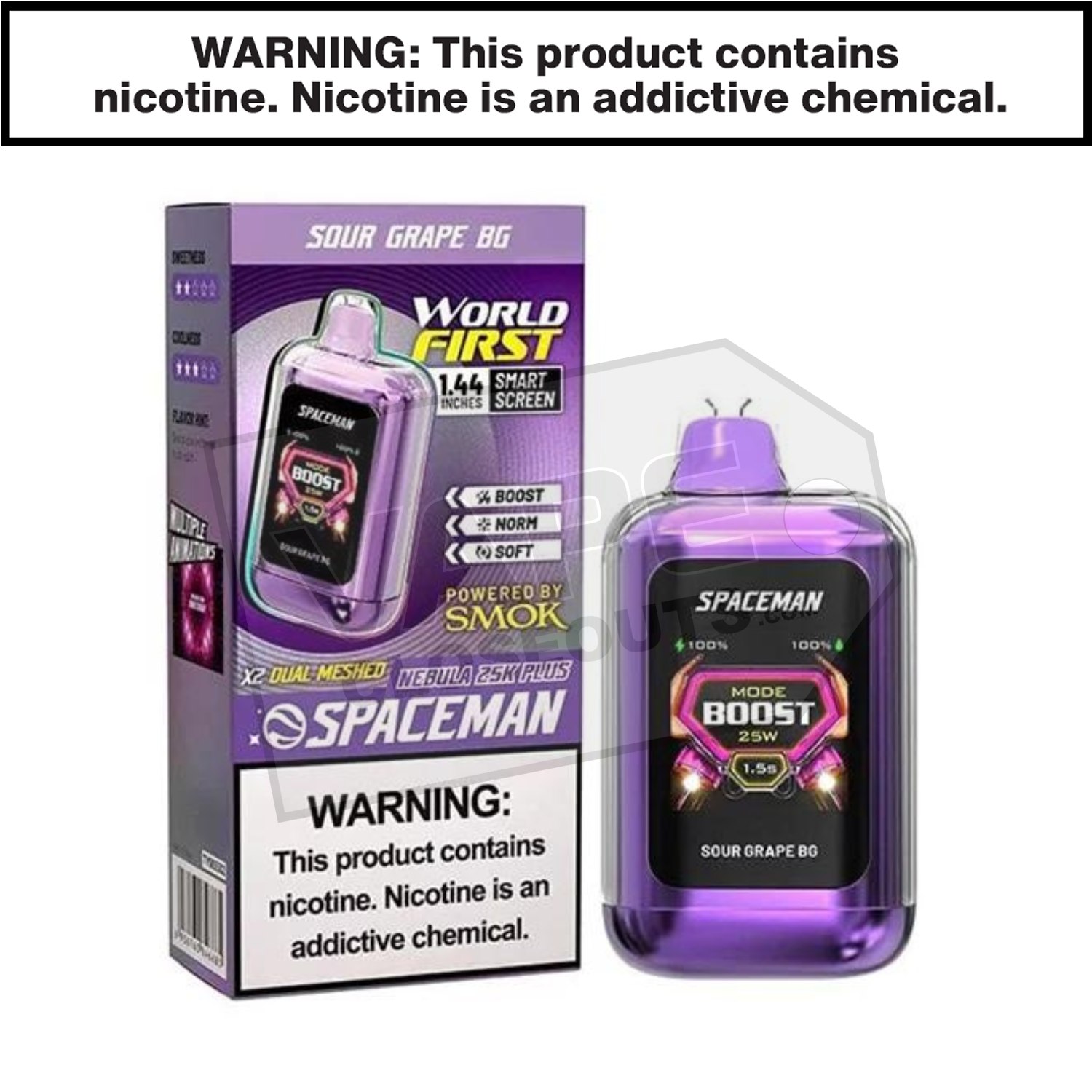 Sour Grape BG Spaceman Nebula 25K Plus Disposable Vape